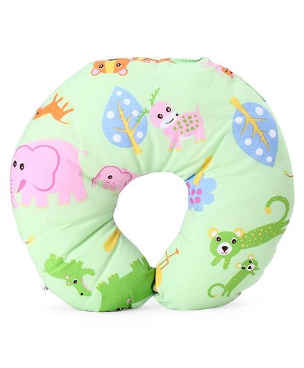 U Shaped Neck Support Pillow Animal Print - Green