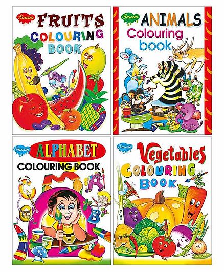 Sawan Colouring Books Pack of 4 - English