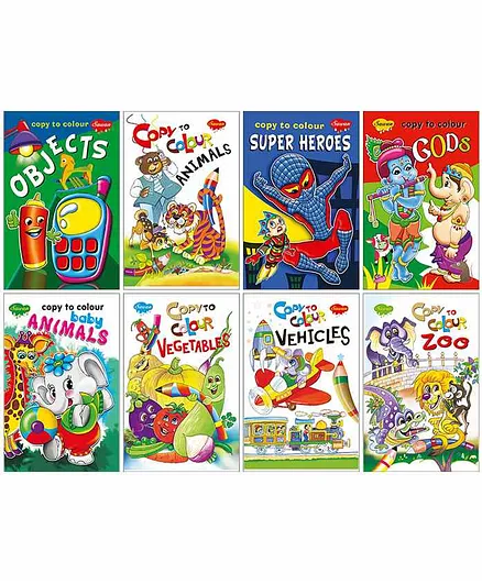 Sawan Copy To Colour Books Pack of 8 - English