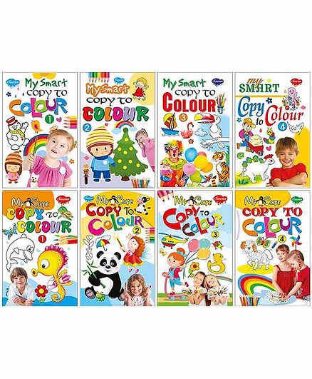 Sawan My Smart & My Cute Copy to Colour Part 1 to 4 Pack of 8 - English
