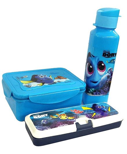 Sterling Finding Dory Lunch Box with Water Bottle and Pencil Box - Blue