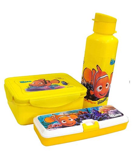 Sterling Finding Nemo Lunch Box with Water Bottle and Pencil Box - Yellow