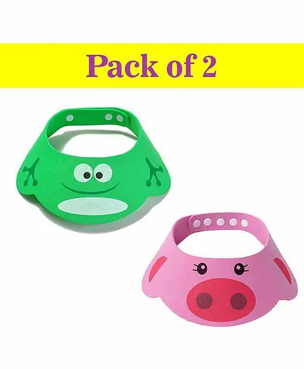 Syga Baby Bath Shower Cap Green & Pink - Pack of 2