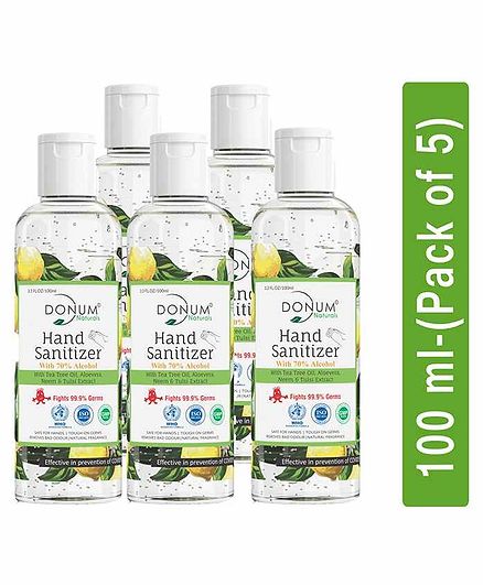 Donum Naturals Alcohol Based Hand Sanitizer Pack of 5 - 100 ml Each
