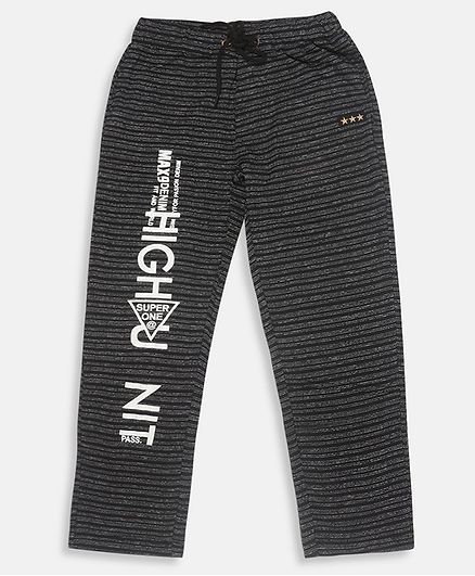 Li'L tomatoes Text Print Track Pants With 3 Ply Face Mask - Black