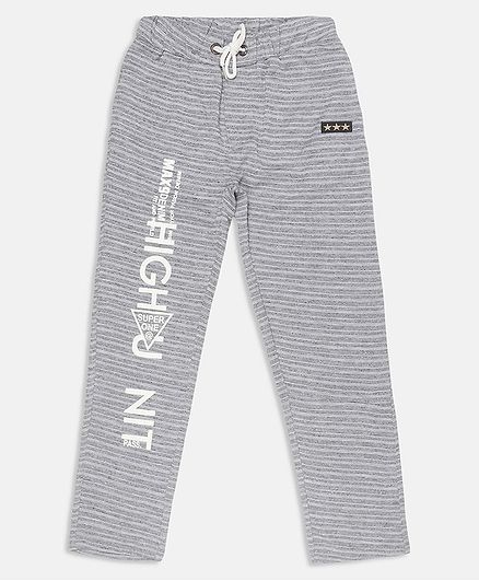 Li'L tomatoes Text Print Track Pants With 3 Ply Face Mask - Grey