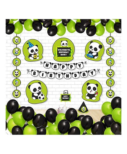 Untumble Panda Theme Birthday Party Decoration Kit Multicolor - Pack of 58