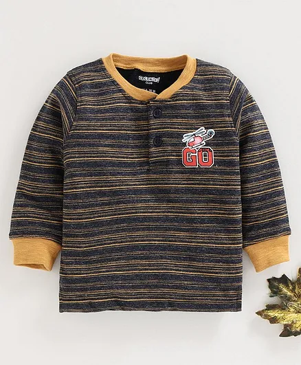 Cucumber Full Sleeves Striped Tee - Grey Yellow