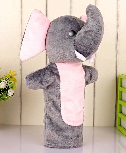 Ben & Benny Elephant Hand Puppet Grey Pink - Height 26 cm