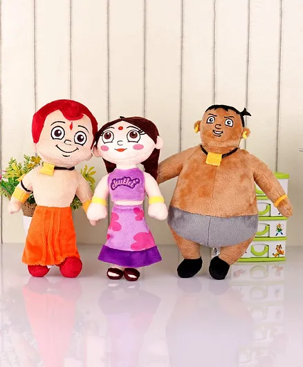 Chhota Beem with Chutki & Kalia Soft Toy Multicolor Set of 3 - Height 22 cm