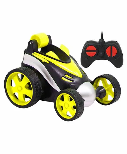 Fiddlerz 360°Rotating Rolling Electric RC Race Toy Car - Yellow