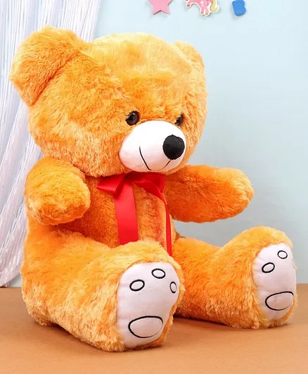 Benny & Bunny Teddy Bear Soft Toy with Ribbon Light Brown - Height 42 cm