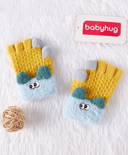 Babyhug Woolen Gloves - Yellow