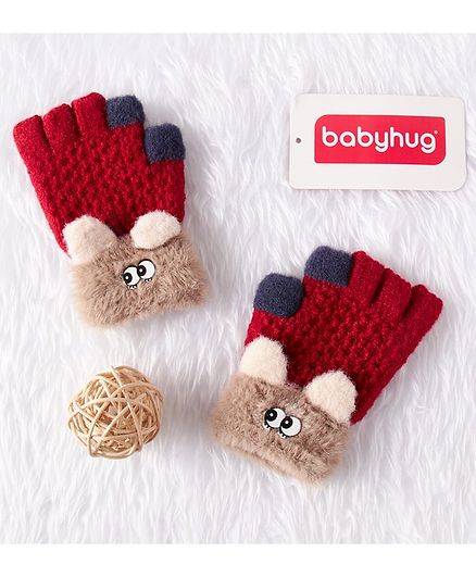 Babyhug Woolen Gloves - Red