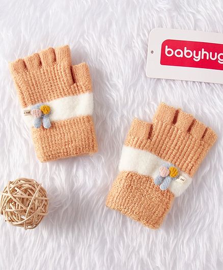 Babyhug Woolen Gloves - Peach