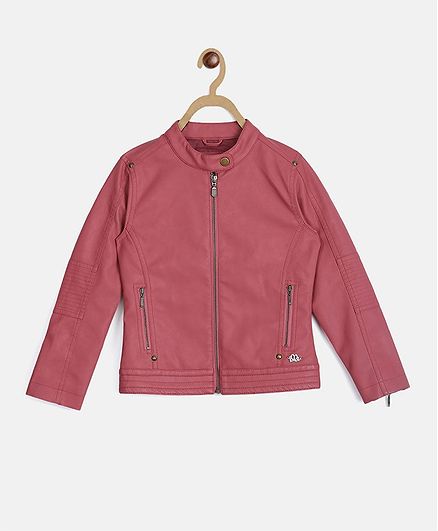 Elle Kids Solid Full Sleeves Jacket - Pink
