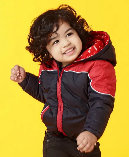 Babyoye Full Sleeves Reversible Polyester Jacket - Red