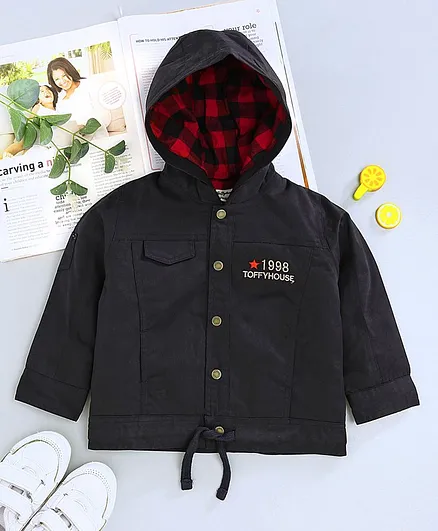 ToffyHouse Full Sleeves Hooded Jacket - Black