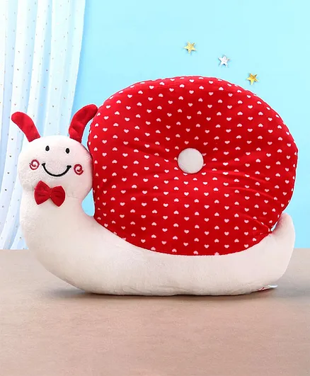 Toytales Snail Shaped Cushion Polka Dot Print - Red