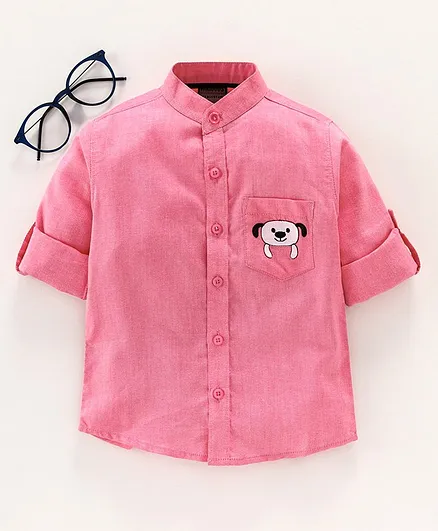 Rikidoos Dog Patch Full Sleeves Shirt - Pink