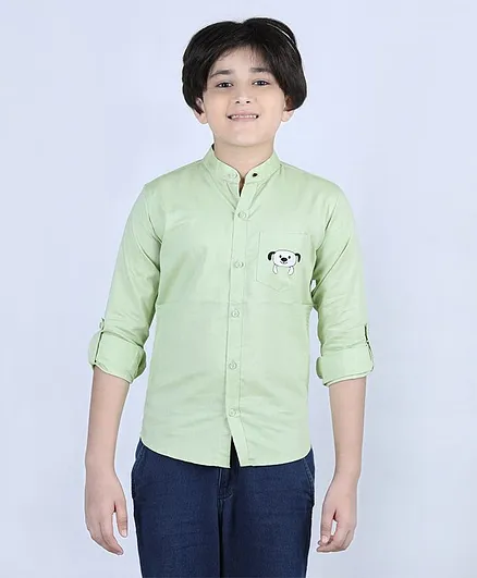 Rikidoos Dog Patch Full Sleeves Shirt - Green