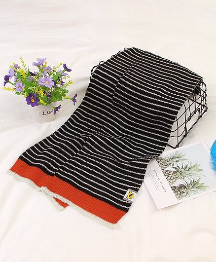 Kookie Kids Striped Woolen Scarf - Black