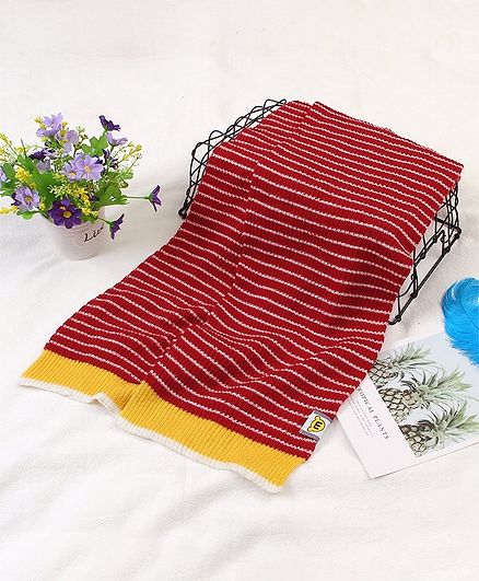 Kookie Kids Striped Woolen Scarf - Red