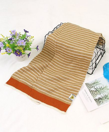 Kookie Kids Striped Woolen Scarf - Brown