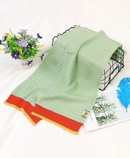 Kookie Kids Striped Woolen Scarf - Green