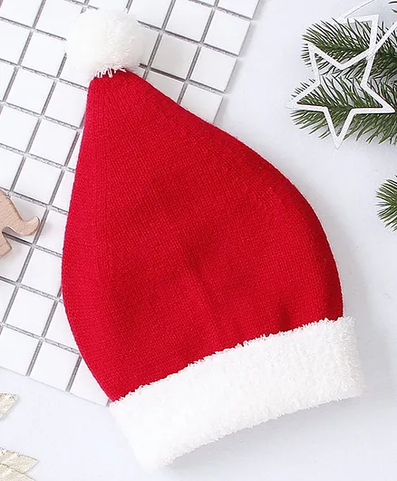 Kookie Kids Woolen Santa Cap Red - Diameter 9 cm