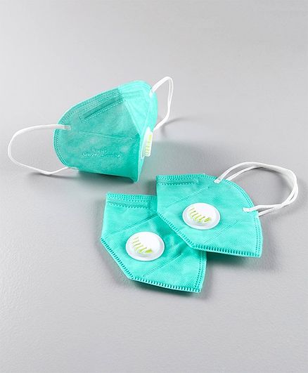 Froggy Solid Pack Of 3 N 95 Masks - Sea Green