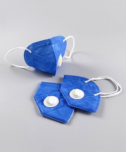 Froggy Solid Pack Of 3 N 95 Masks - Blue