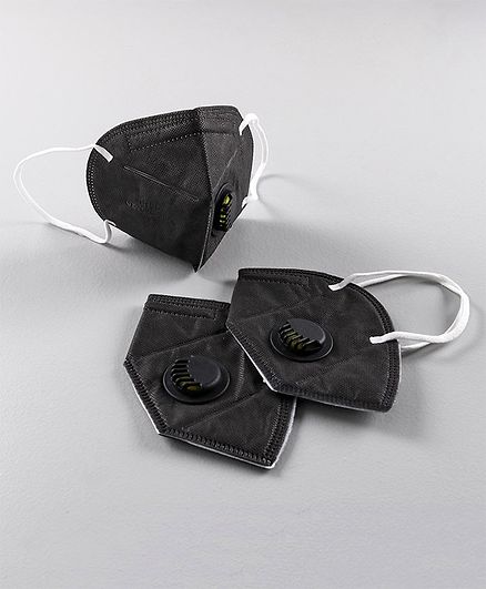 Froggy Solid Pack Of 3 N 95 Masks - Black