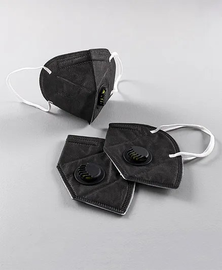Froggy Solid Pack Of 3 N 95 Masks - Black