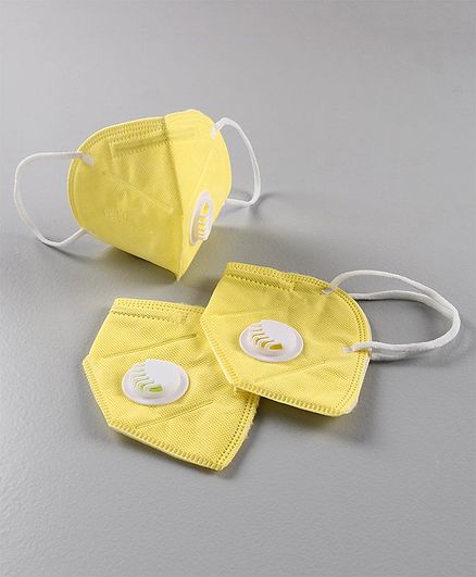 Froggy Solid Pack Of 3 N 95 Masks - Yellow