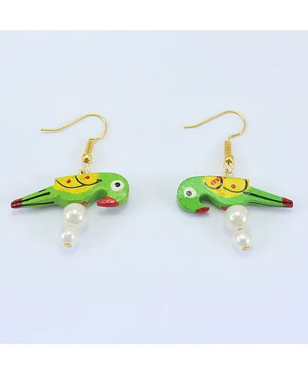 Pihoo Parrot Design Earrings - Green