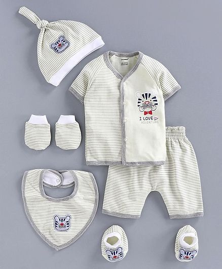 Cucumber Half Sleeves Inner Wear Set Animal Patch - Grey
