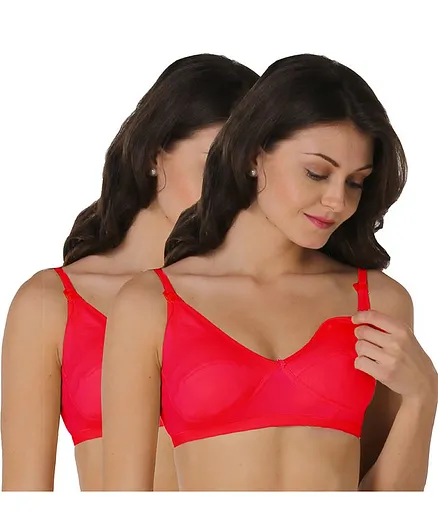 Morph Maternity Pack Of 2 Solid Colour Maternity Bra - Dark Pink