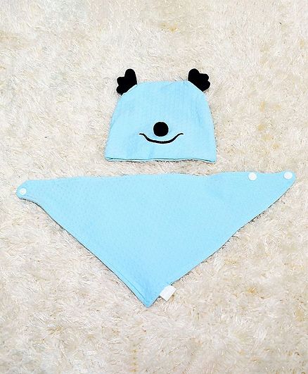 Tipy Tipy Tap Reindeer Infant Cap With Bib - Blue