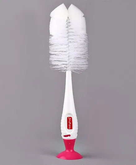 Babyhug 2 In 1 Bottle & Nipple Cleaning Brush - Pink