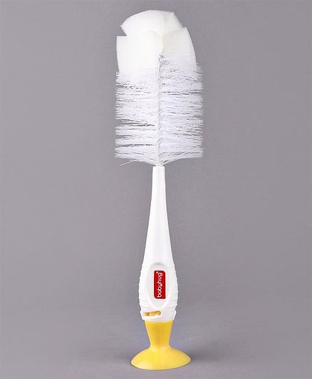 Babyhug 2 In 1 Bottle & Nipple Cleaning Brush - Yellow