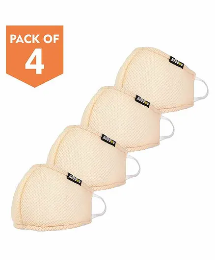 SmilyKiddos Medium Size Reusable Face Mask Cream - Pack of 4