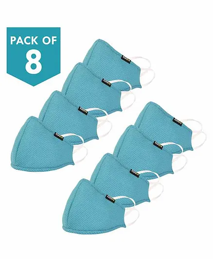 Smilykiddos Reusable & Washable Face Mask Sea Green - Pack of 8