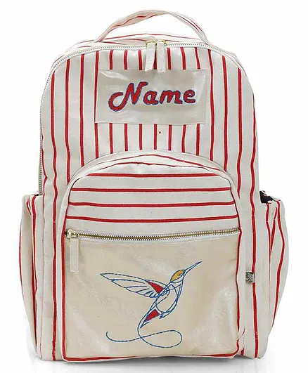 Mi Dulce An'ya Backpack Hummingbird Embroidered Red - 12.2 inches