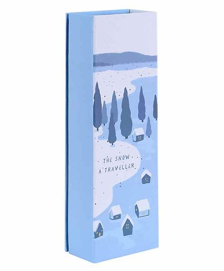 Passion Petals Pencil Box Snow Print - Blue