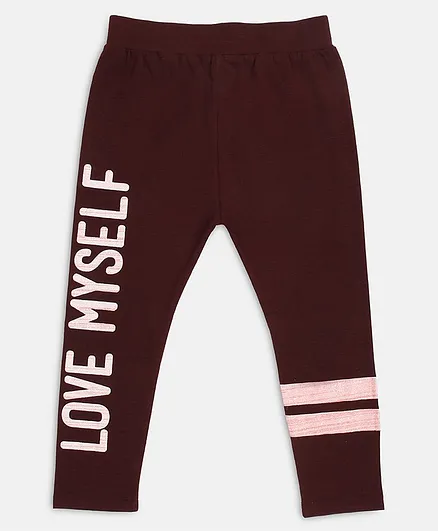 Ziama Love Myself Print Track Pants - Maroon