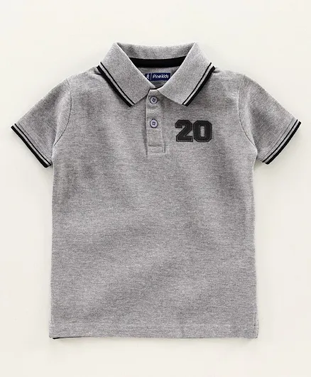 Pine Kids Half Sleeves Biowashed Tee Numeric 20 Print - Grey