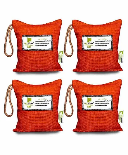 Breathe Fresh Vayu Natural Lite Air Dehumidifier Marigold Orange Pack of 4 - 200 gm