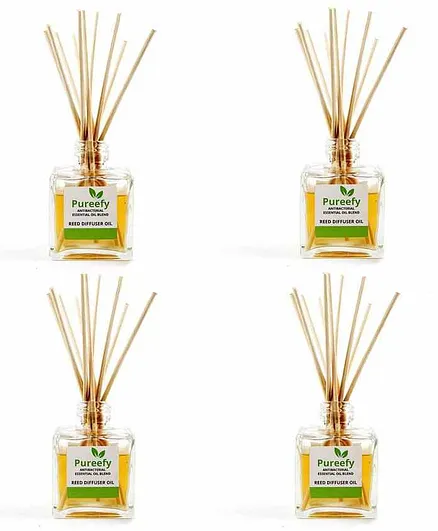Breathe Fresh Pureefy Antibacterial Essential Oil with Reeds Pack of 4 - 20 ml Each
