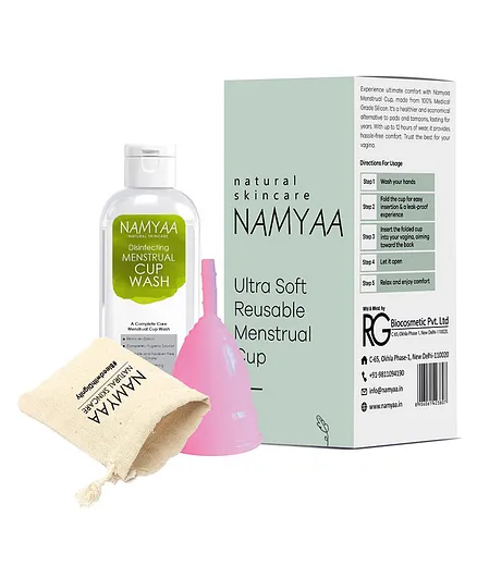 Namyaa Ultra Soft Small Reusable Silicone Menstrual Cup - Pink